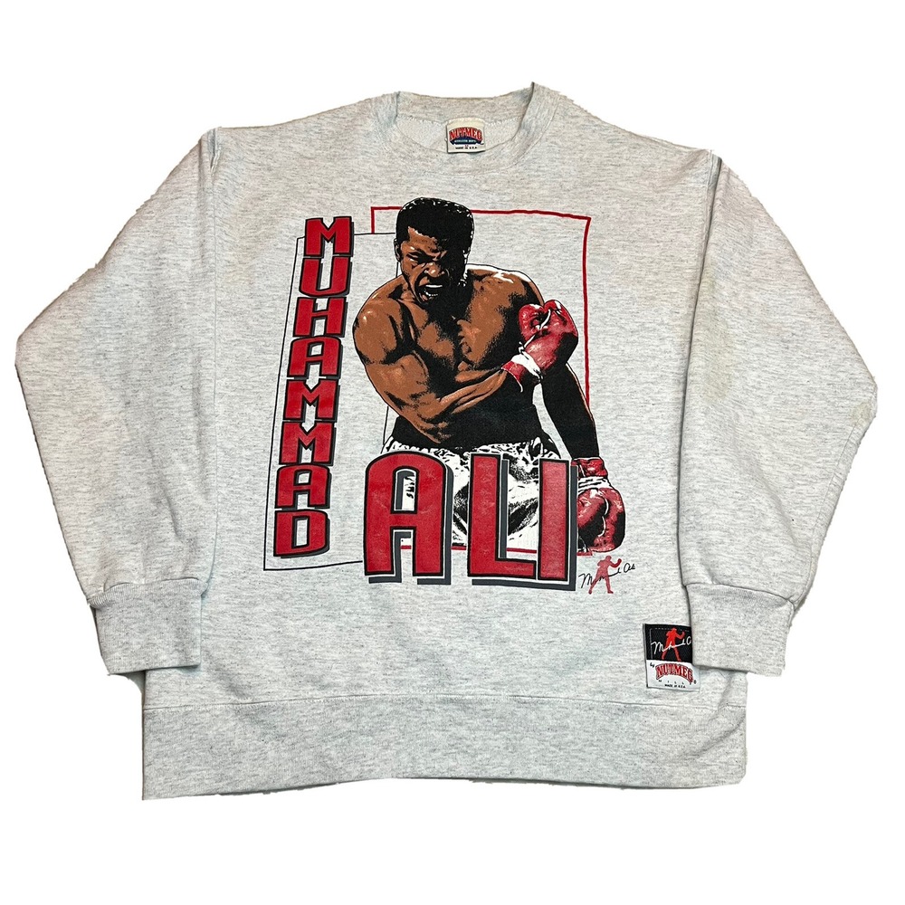 MUHAMMAD‎ ALI vintage BOXING Crewneck Sweatshirt NUTMEG MILLS 1990s Size M